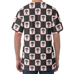 Caduceus Pattern Print Men's Velvet T-Shirt