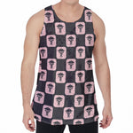 Caduceus Pattern Print Men's Velvet Tank Top