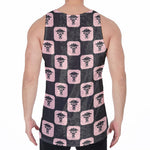 Caduceus Pattern Print Men's Velvet Tank Top