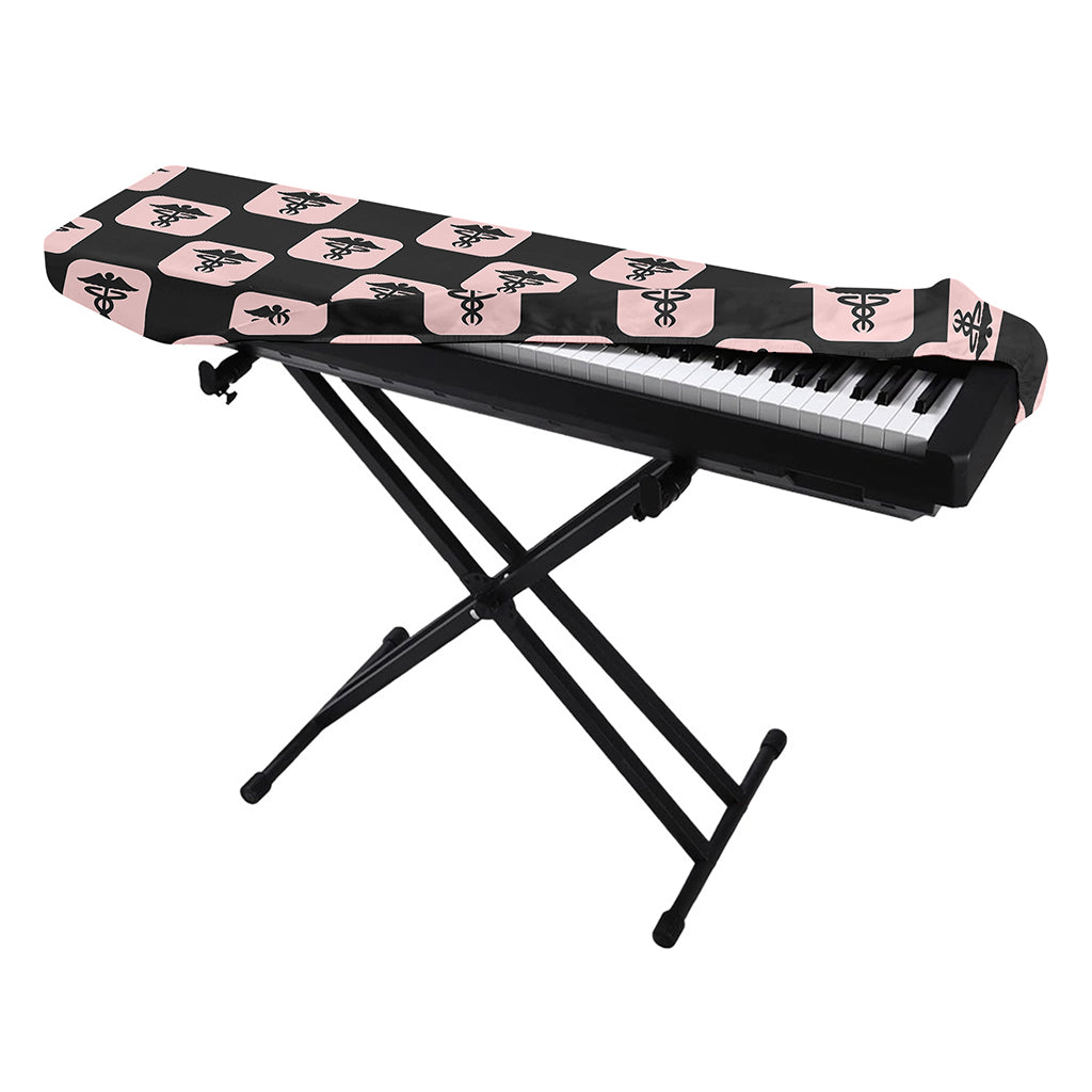 Caduceus Pattern Print Piano Keyboard Cover