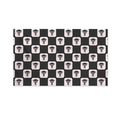 Caduceus Pattern Print Polyester Flag