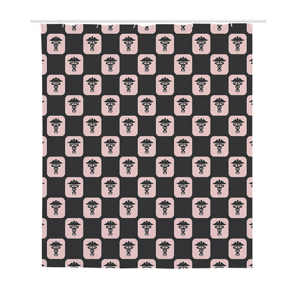 Caduceus Pattern Print Polyester Shower Curtain