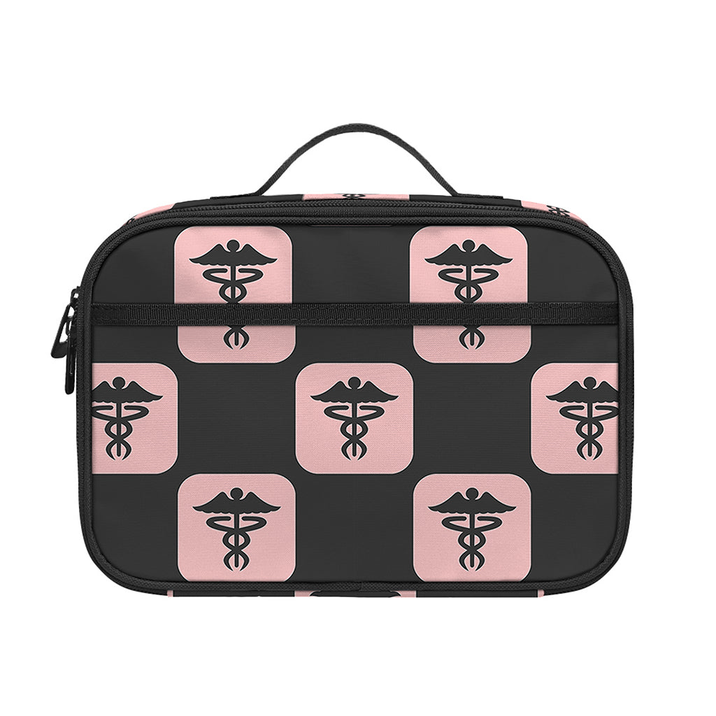 Caduceus Pattern Print Portable Lunch Bag