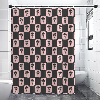 Caduceus Pattern Print Premium Shower Curtain