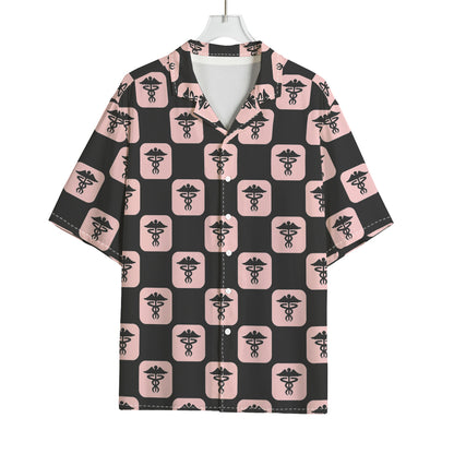 Caduceus Pattern Print Rayon Hawaiian Shirt