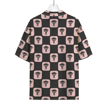 Caduceus Pattern Print Rayon Hawaiian Shirt