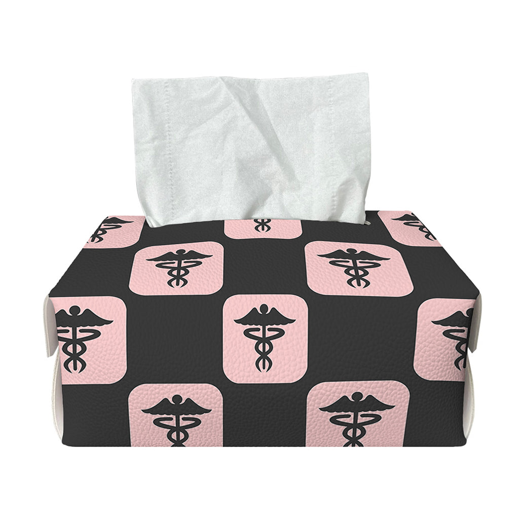 Caduceus Pattern Print Rectangle Tissue Box Cover