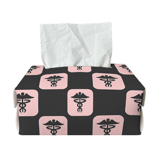 Caduceus Pattern Print Rectangle Tissue Box Cover