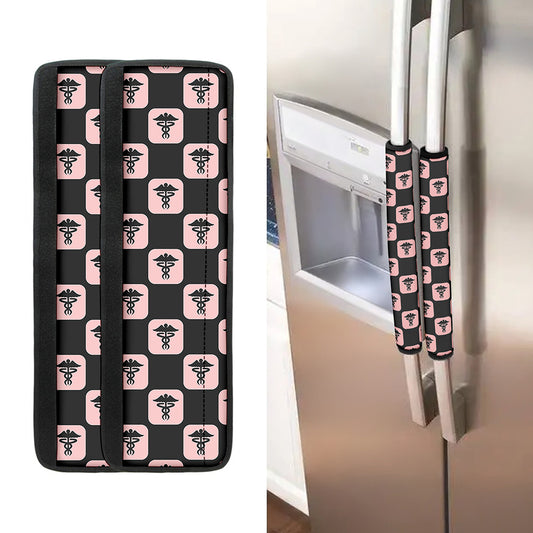 Caduceus Pattern Print Refrigerator Handle Covers