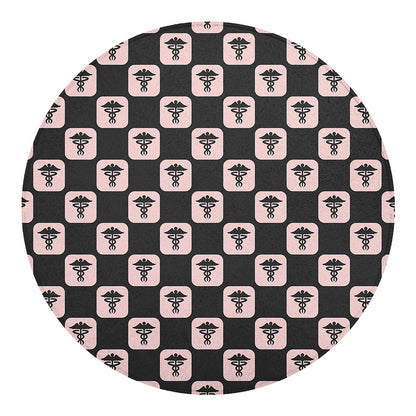 Caduceus Pattern Print Round Blanket