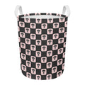Caduceus Pattern Print Round Laundry Basket