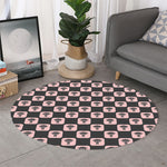 Caduceus Pattern Print Round Rug