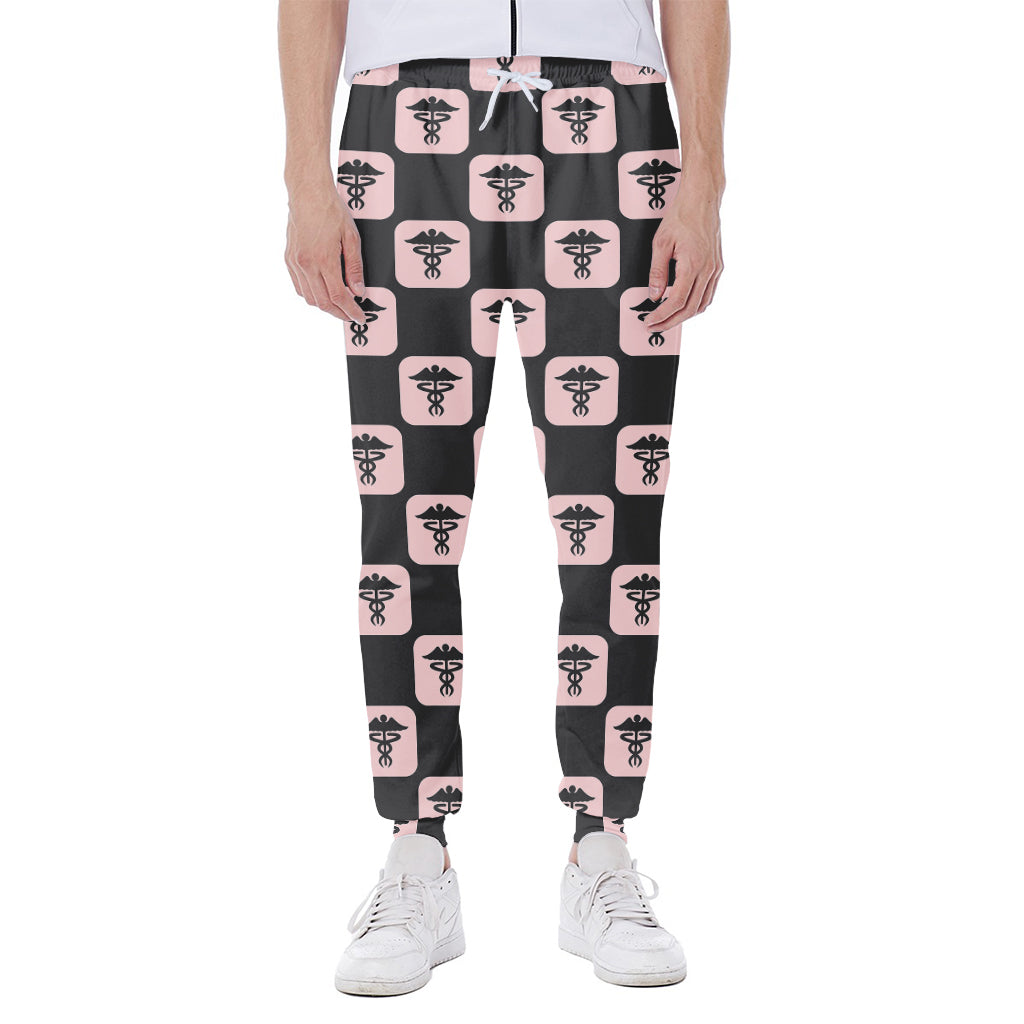 Caduceus Pattern Print Scuba Joggers