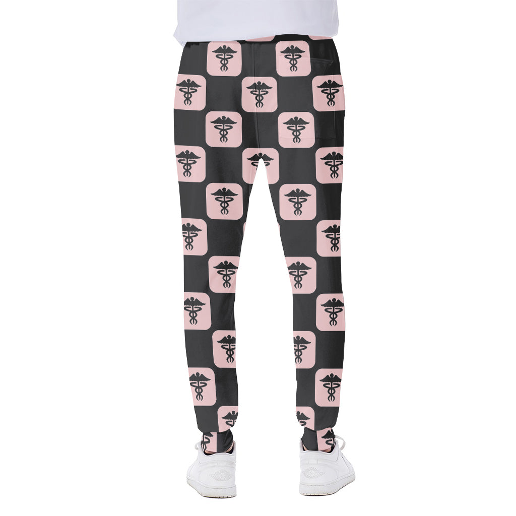 Caduceus Pattern Print Scuba Joggers