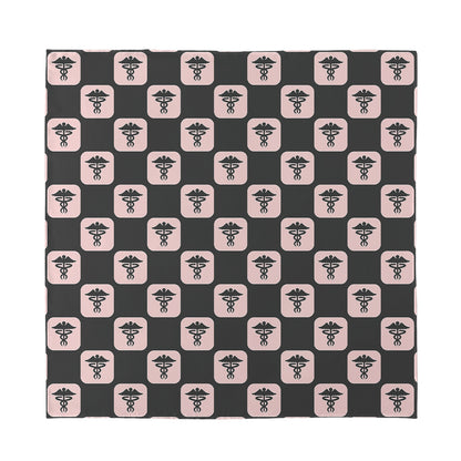 Caduceus Pattern Print Silk Bandana
