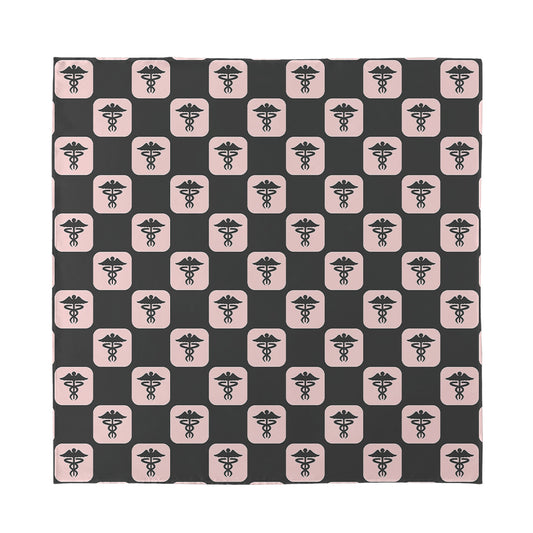 Caduceus Pattern Print Silk Bandana