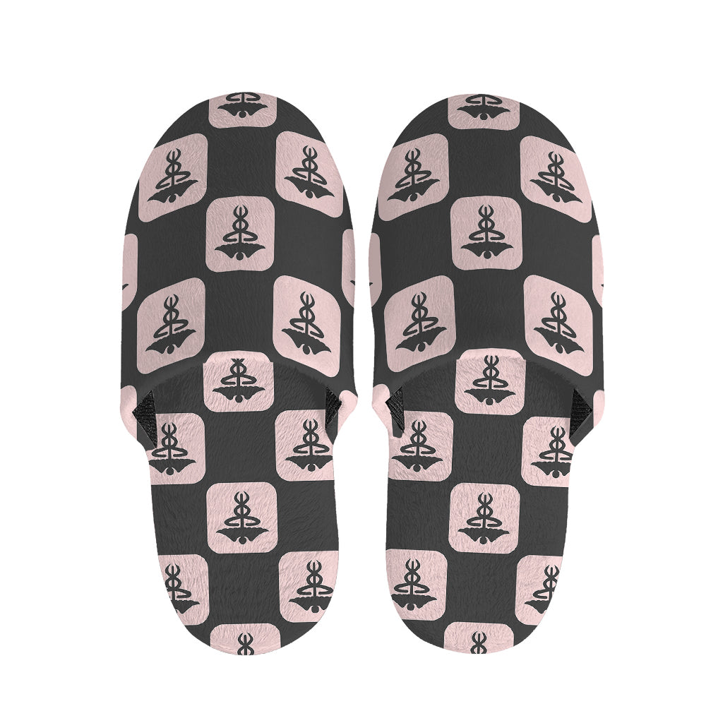 Caduceus Pattern Print Slippers