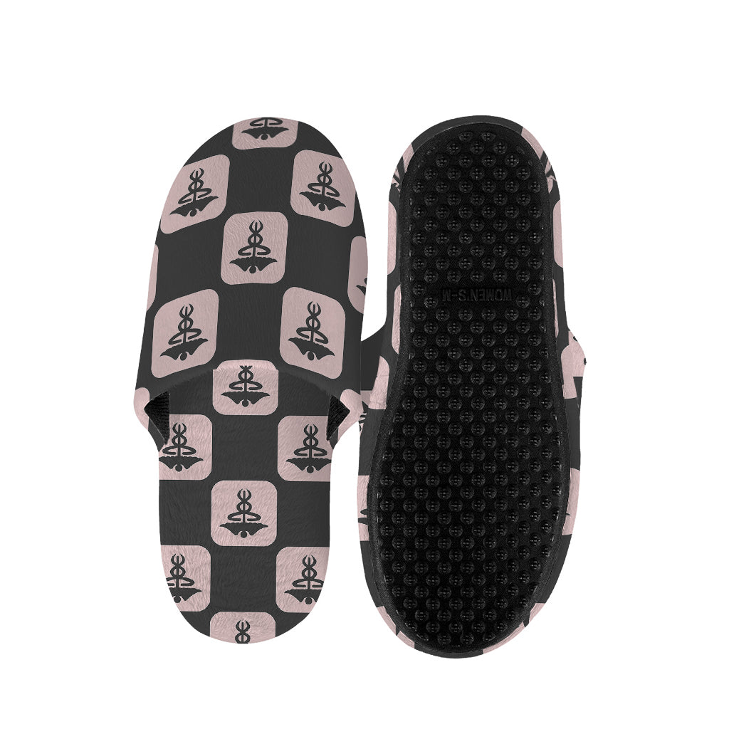 Caduceus Pattern Print Slippers