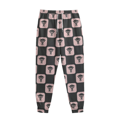 Caduceus Pattern Print Sweatpants