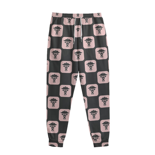 Caduceus Pattern Print Sweatpants