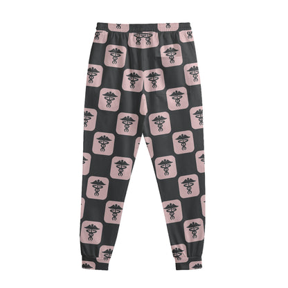 Caduceus Pattern Print Sweatpants