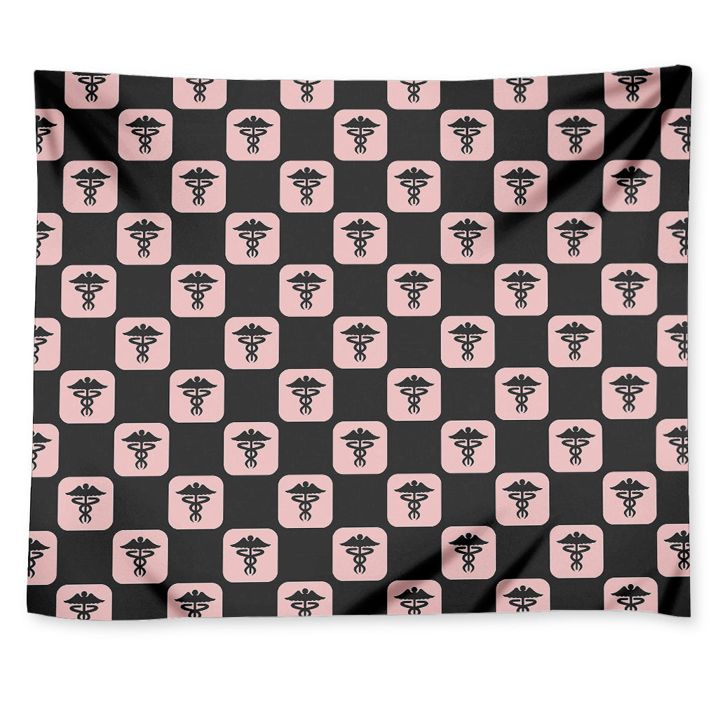 Caduceus Pattern Print Tapestry