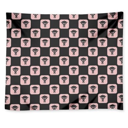 Caduceus Pattern Print Tapestry