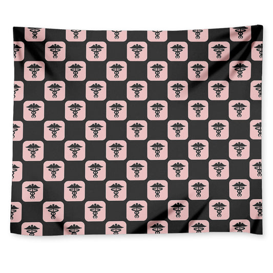Caduceus Pattern Print Tapestry