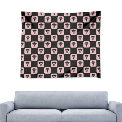 Caduceus Pattern Print Tapestry