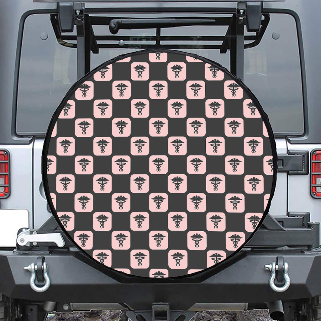 Caduceus Pattern Print Tire Cover