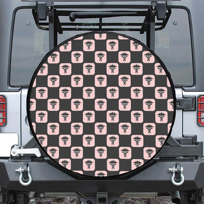 Caduceus Pattern Print Tire Cover