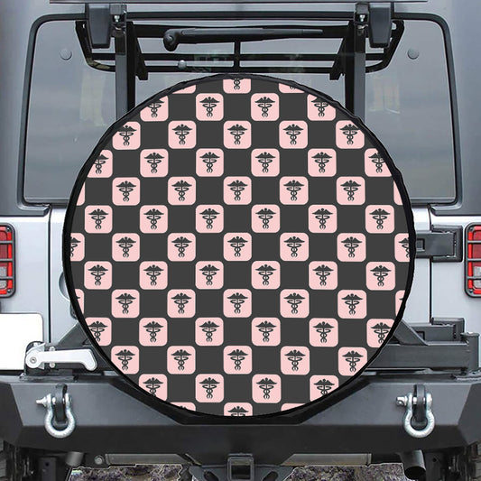 Caduceus Pattern Print Tire Cover