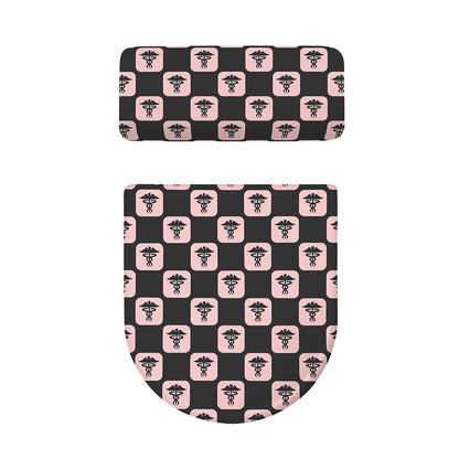 Caduceus Pattern Print Toilet Lid And Tank Cover Set