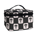 Caduceus Pattern Print Travel Makeup Bag