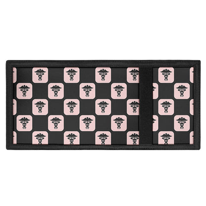 Caduceus Pattern Print Trifold Wallet