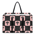 Caduceus Pattern Print Utility Tote Bag