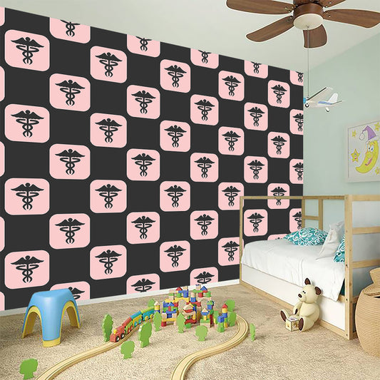 Caduceus Pattern Print Wall Sticker