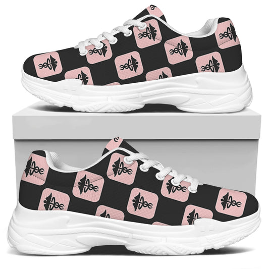 Caduceus Pattern Print White Chunky Shoes