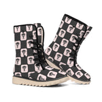 Caduceus Pattern Print Winter Boots