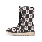 Caduceus Pattern Print Winter Boots