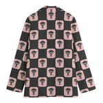 Caduceus Pattern Print Women's Blazer