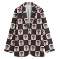 Caduceus Pattern Print Women's Cotton Blazer