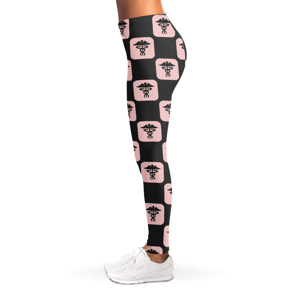 Caduceus Pattern Print Women's Leggings