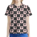 Caduceus Pattern Print Women's Polo Shirt