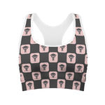 Caduceus Pattern Print Women's Sports Bra