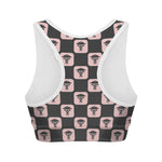 Caduceus Pattern Print Women's Sports Bra