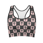 Caduceus Pattern Print Women's Sports Bra