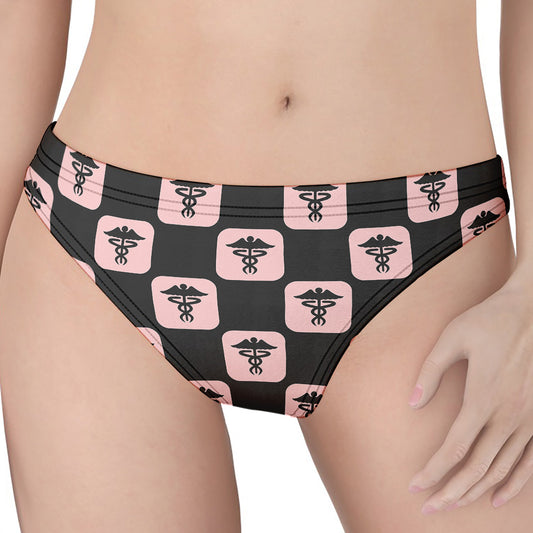 Caduceus Pattern Print Women's Thong