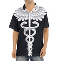 Caduceus Symbol Of Medicine Print Aloha Shirt