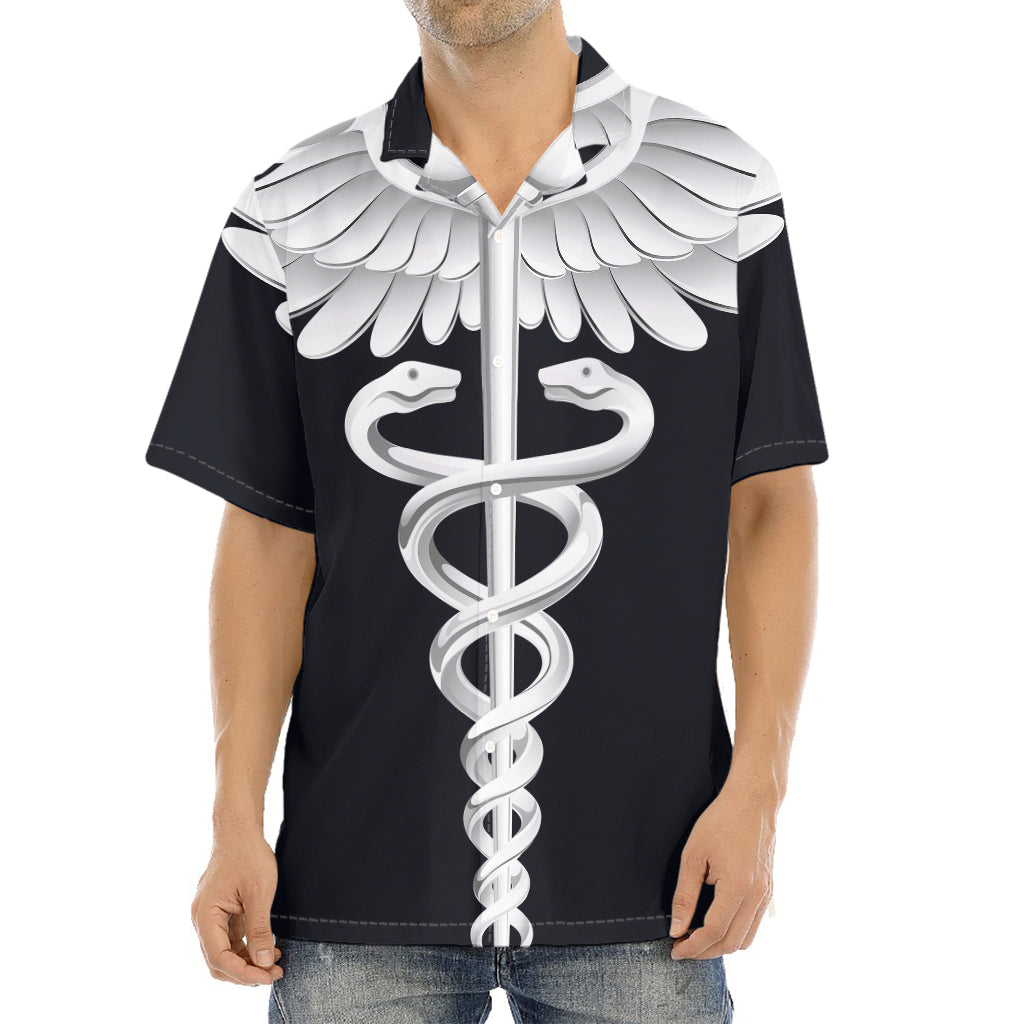 Caduceus Symbol Of Medicine Print Aloha Shirt
